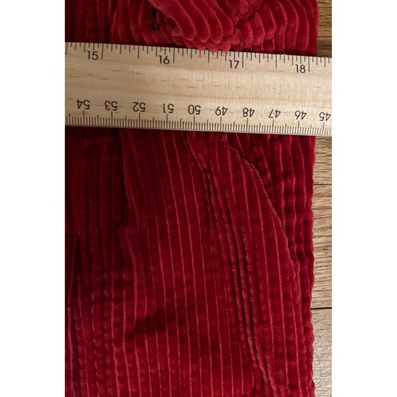 J Jill Corduroy Jacket Red Sz MP Frontal Button Velvet Trim Slim Fit Jacket - Picture 5 of 10